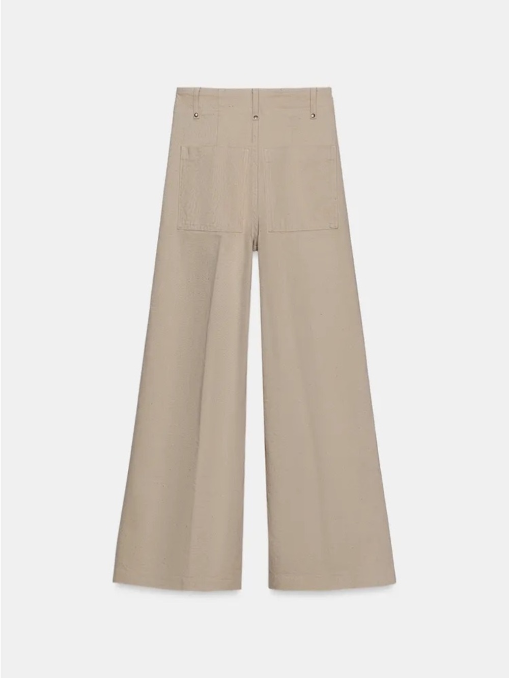 ZARA ZW COLLECTION TAILORED HIGH-WAIST WIDE LEG JEANS IN SAND - Picture 11 of 12